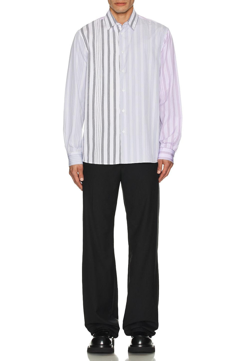 Image 1 of JW Anderson Multi Stripe Patchwork Shirt in Multi
