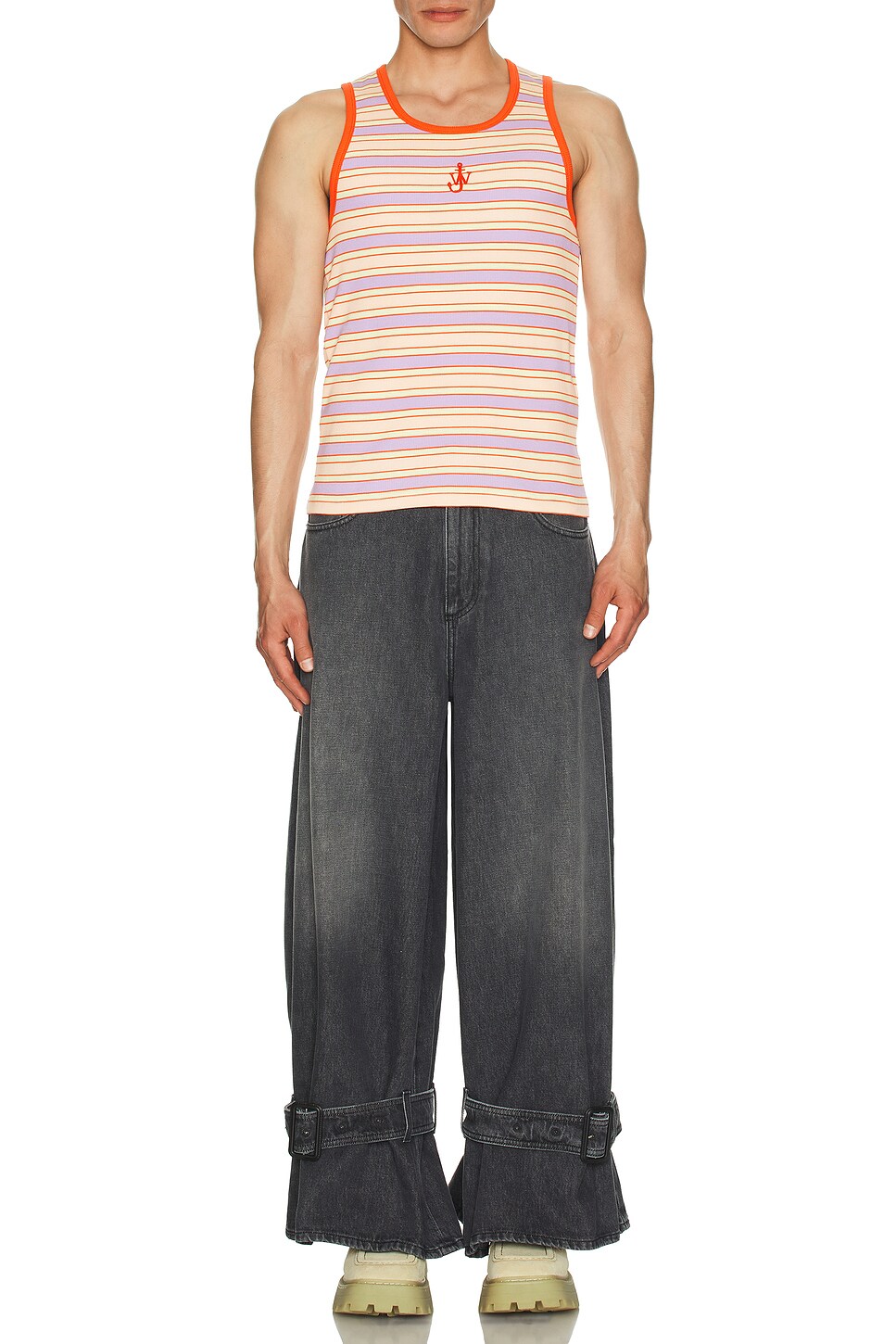 Striped Contrast Trim Vest