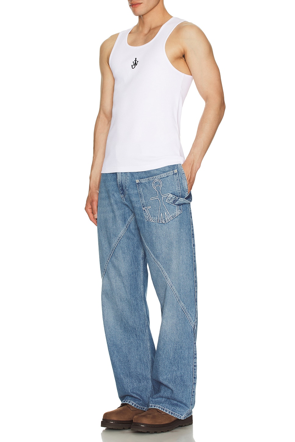 Image 1 of JW Anderson Anchor Embroidery Vest in White