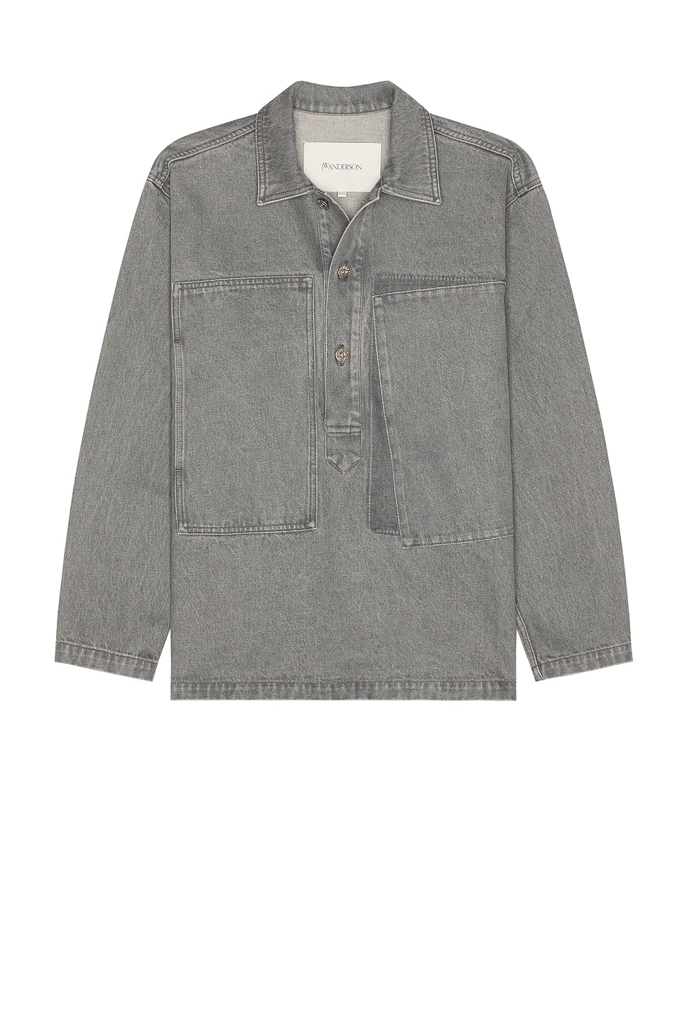 Jw Anderson Patch Pocket Rugby Shirt In Gray