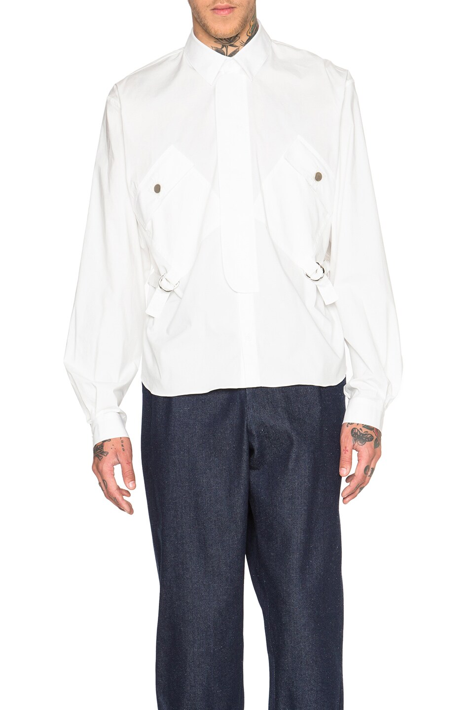 Image 1 of JW Anderson Patch Pocket Shirt with Belt in White
