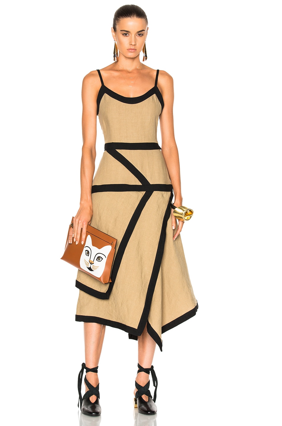 Image 1 of JW Anderson Contrast Cami Dress in Taupe