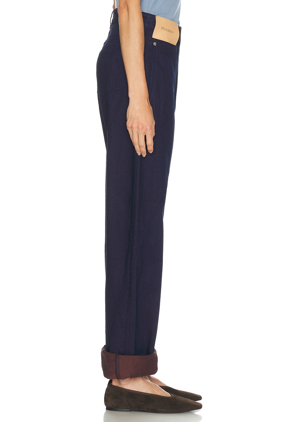Jw Anderson Turn Up Twisted Leg In Blue