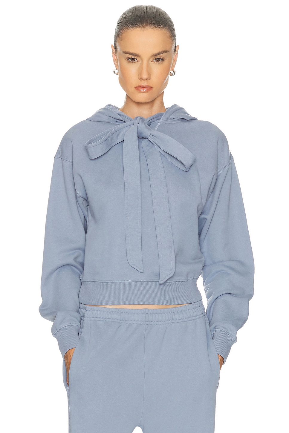 Image 1 of JW Anderson Tied Bow Hoodie in Steel Blue