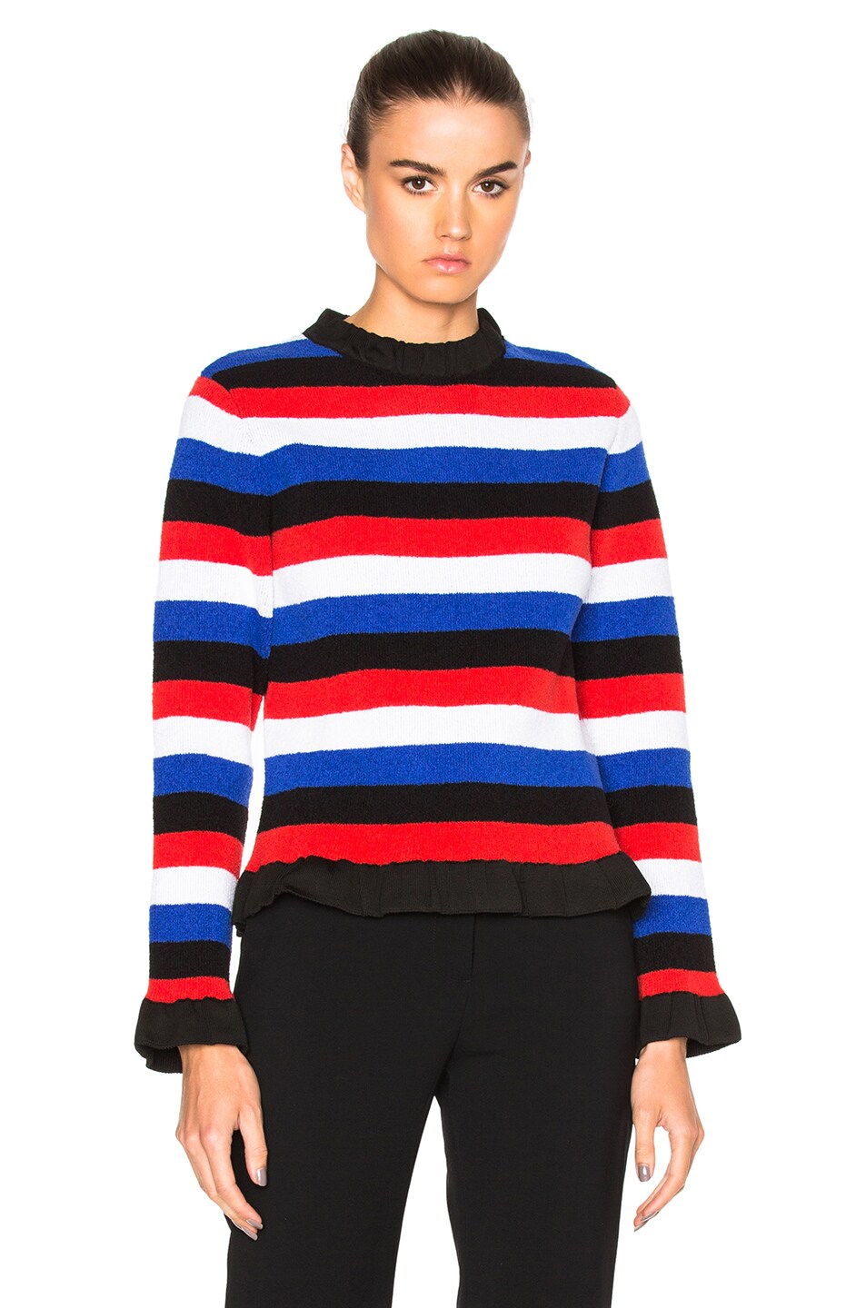 Image 1 of JW Anderson Boucle Sweater in Blue & Red