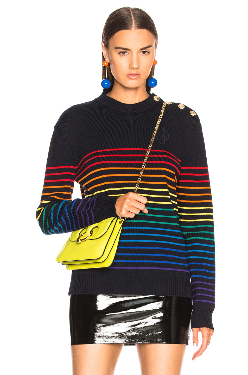 Image 1 of JW Anderson Knit Mariniere Sweater in Navy Multi