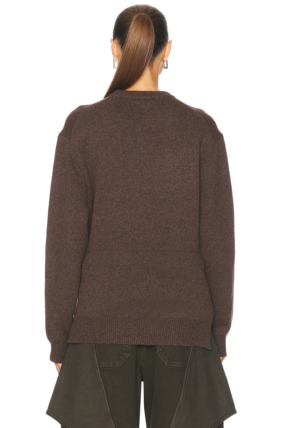 Image 4 of JW Anderson Draped Tie Front Sweater in Smoke