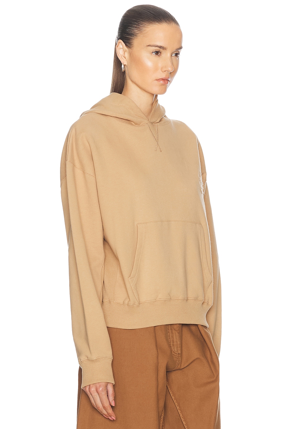 Shop Jw Anderson Anchor Logo Hoodie In Beige