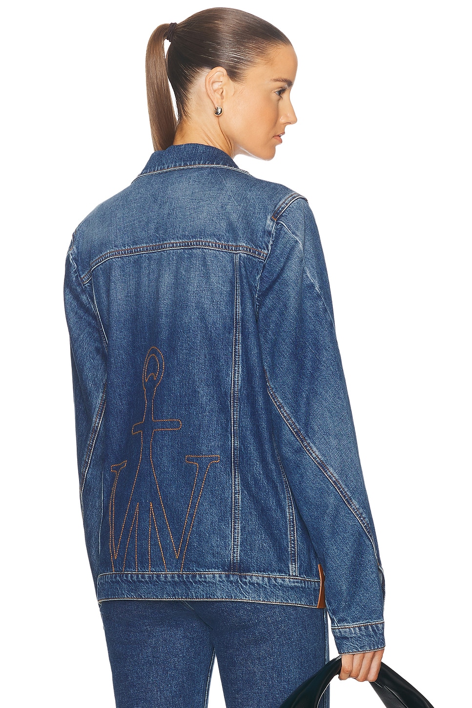 Image 1 of JW Anderson Twisted Denim Jacket in Light Blue