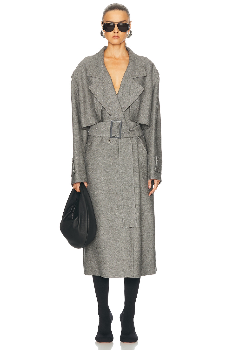 Image 1 of JW Anderson Longline Trench Coat in Grey