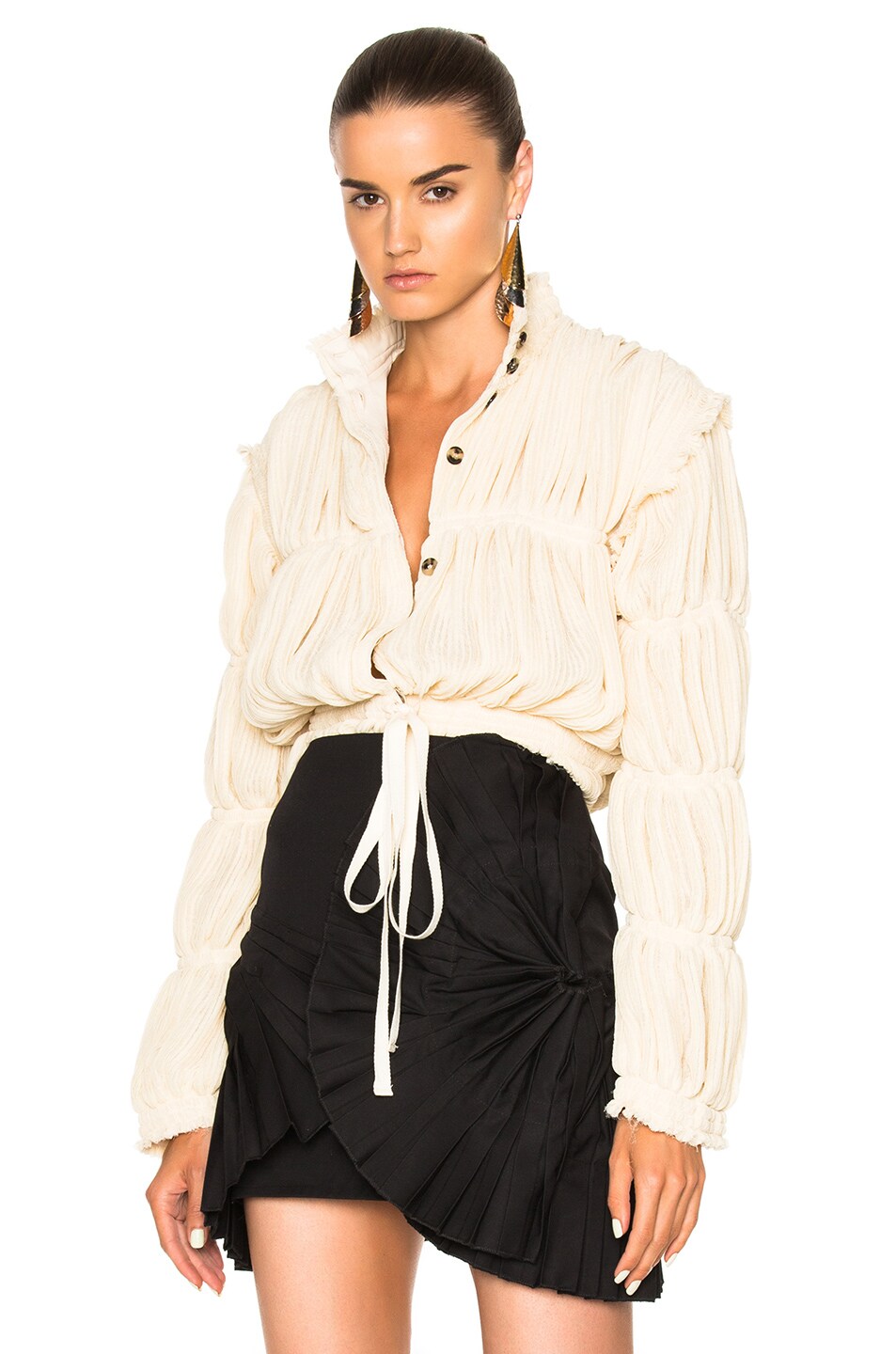 Image 1 of JW Anderson Pleated Gauze Jacket in Calico