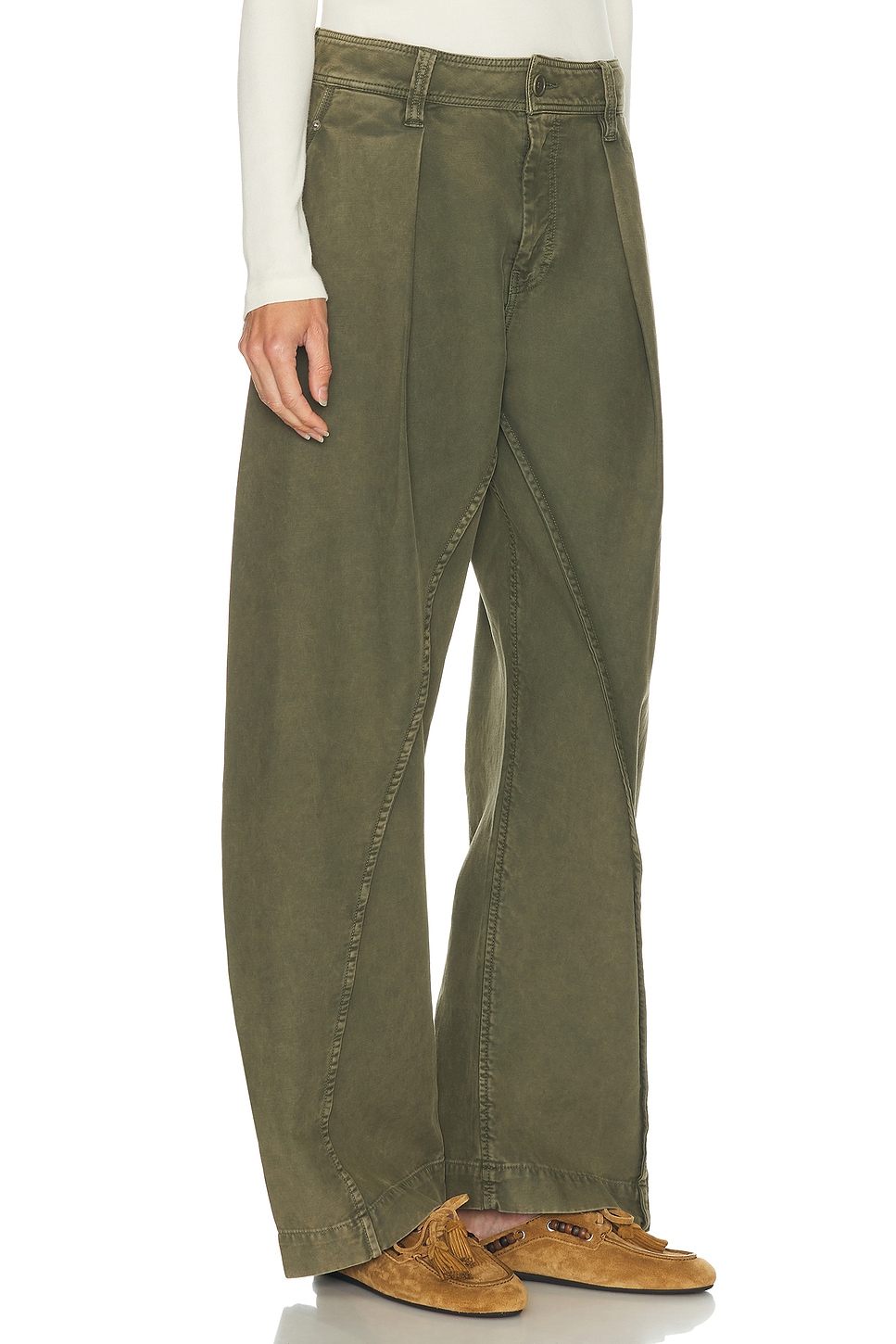 Jw Anderson Twisted Seam Trouser In Green