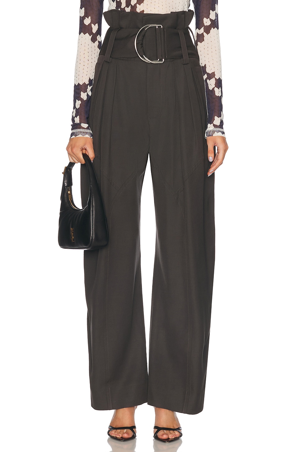 Image 1 of JW Anderson Gathered D Ring Trouser in Charcoal