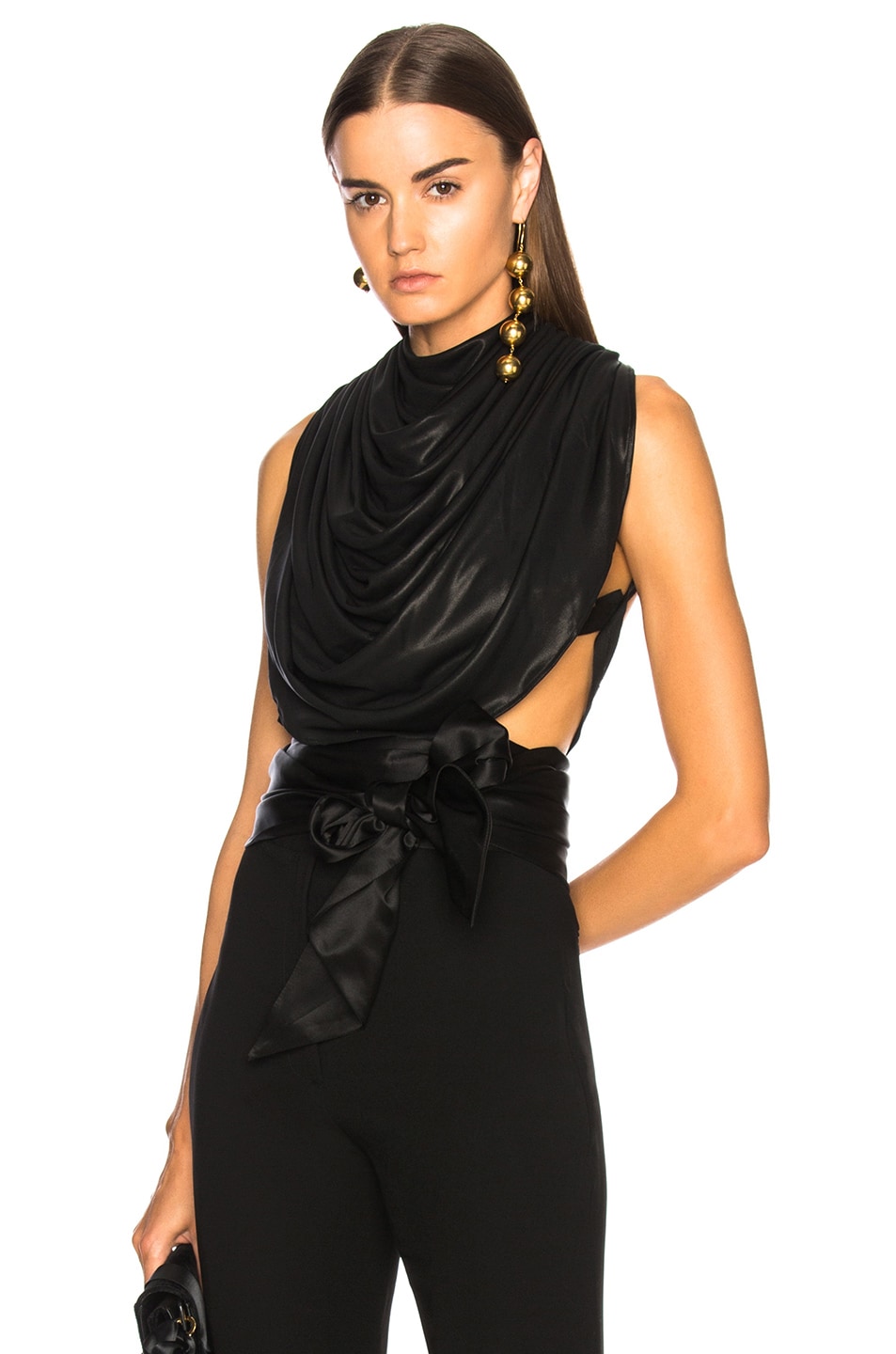 Image 1 of JW Anderson Draped Backless Top in Black