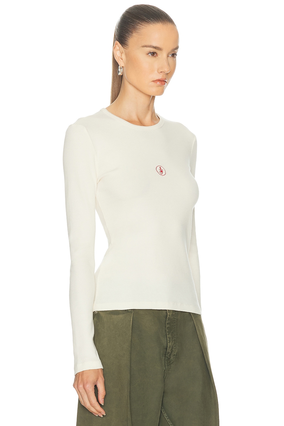 Jw Anderson Anchor Embroidery Underpinning Top In White