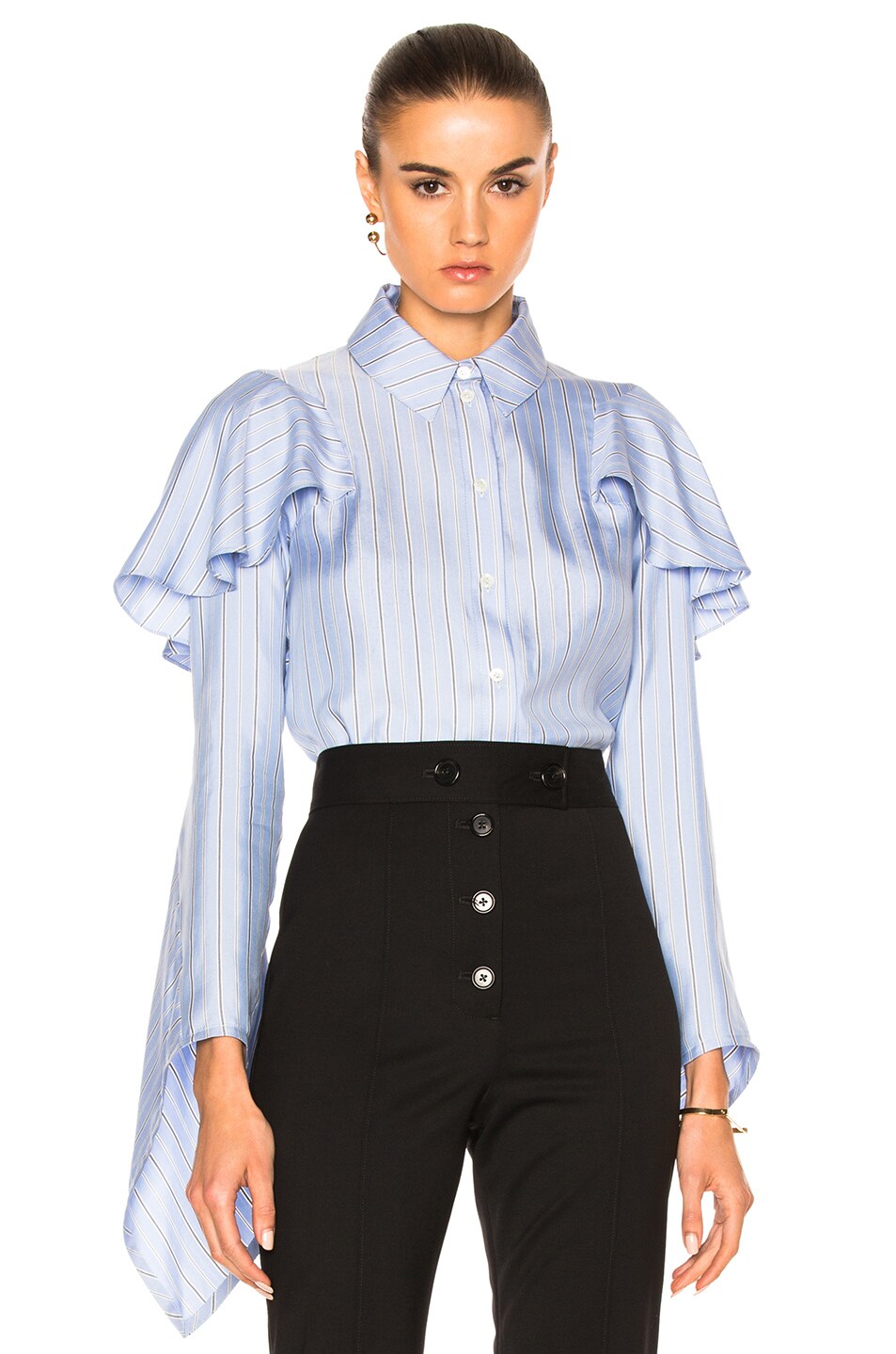 Image 1 of JW Anderson Cascade Sleeve Top in Baby Blue