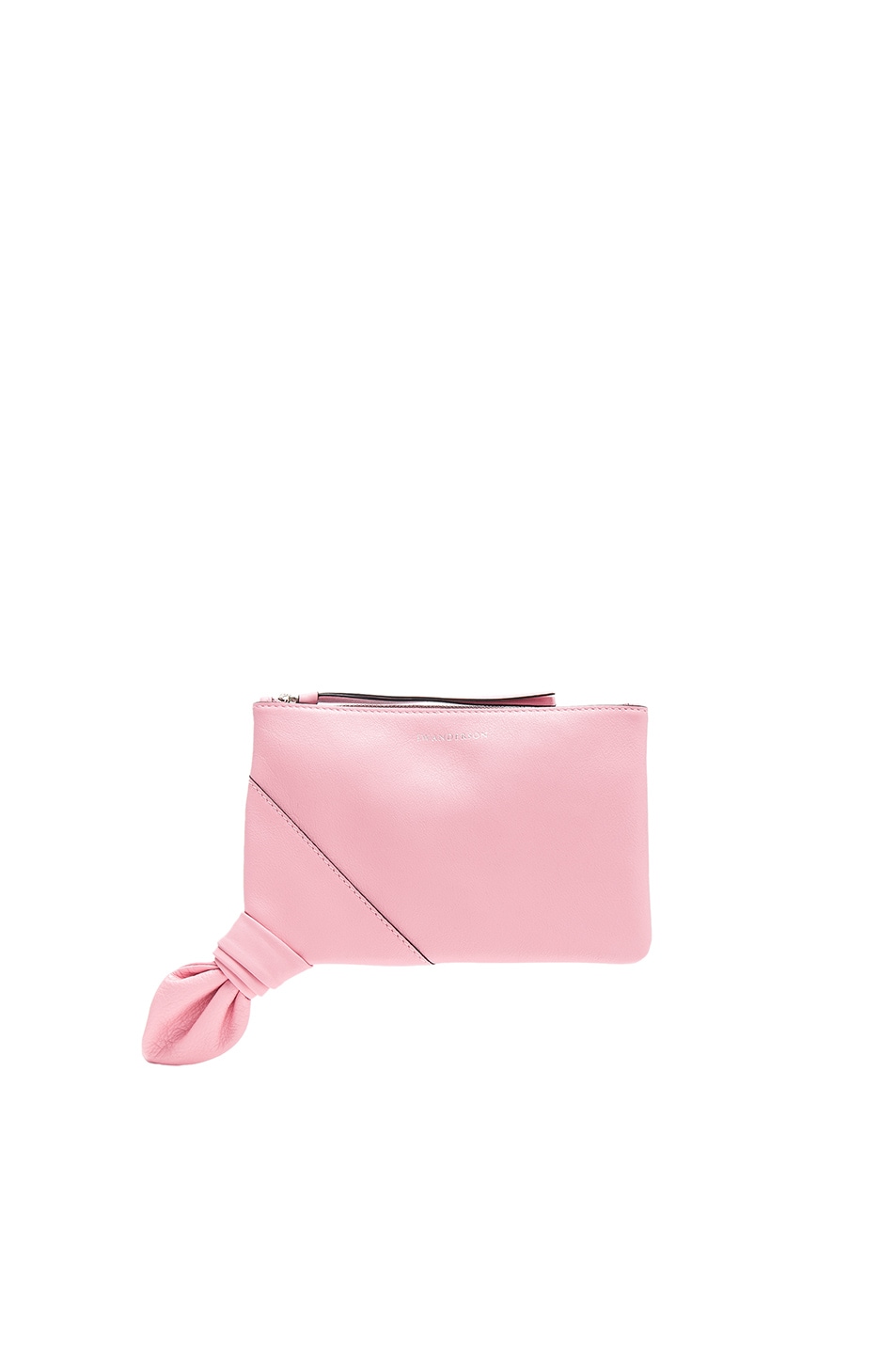 Image 1 of JW Anderson Knot Leather Pouch in Bubblegum