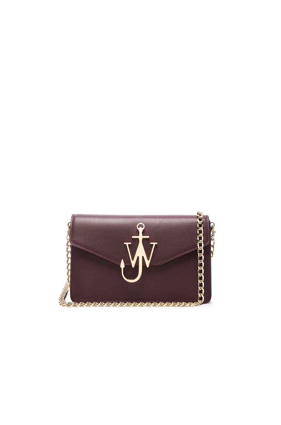 Image 1 of JW Anderson Logo Chain Bag in Bordeaux