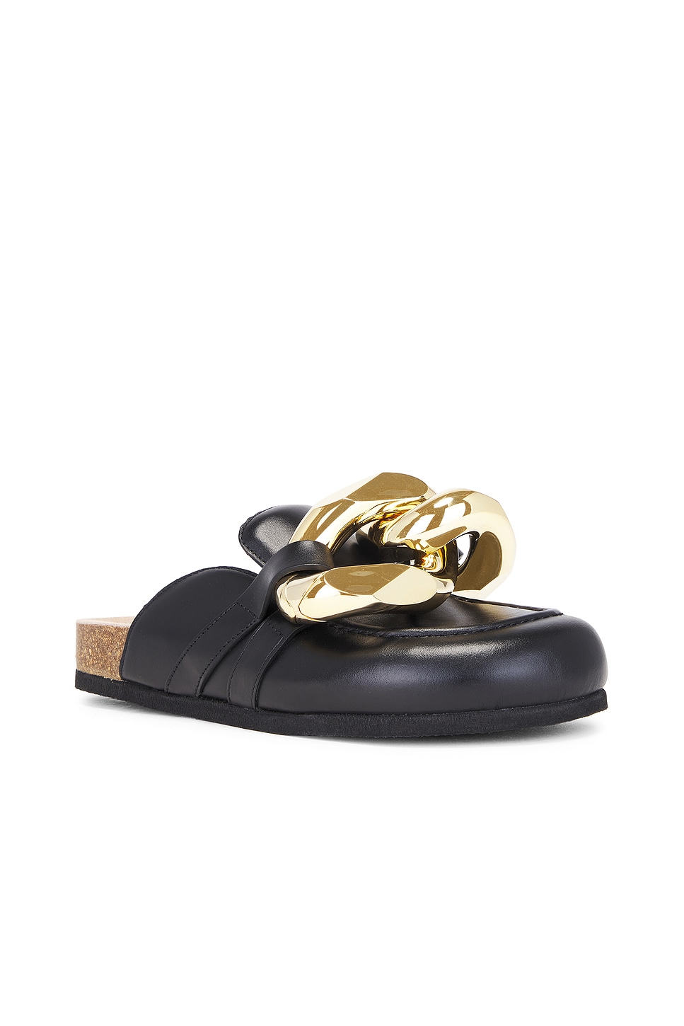 Shop Jw Anderson Chain Loafer In Black & Gold