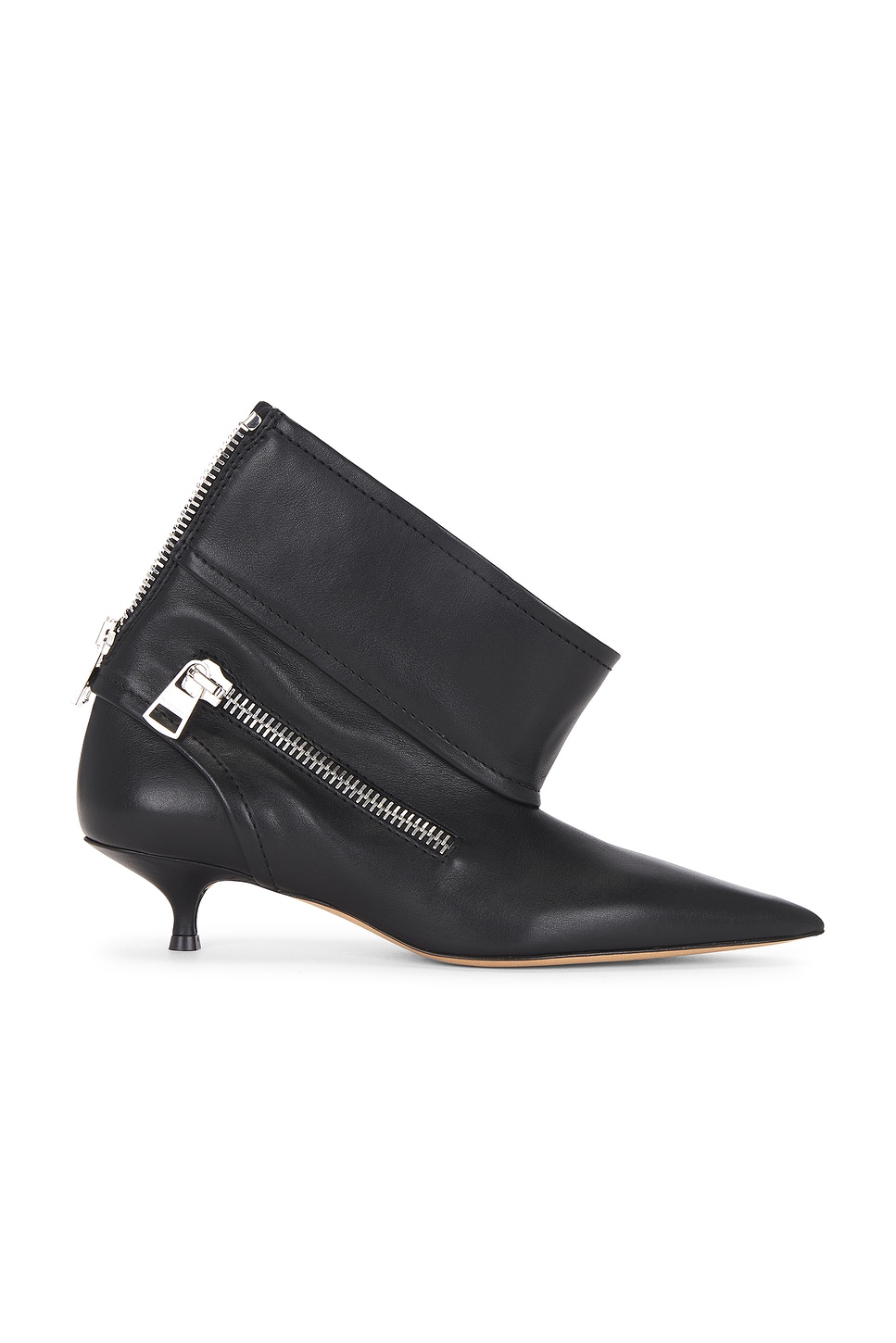Biker Kitten Heel Boot Black in Black