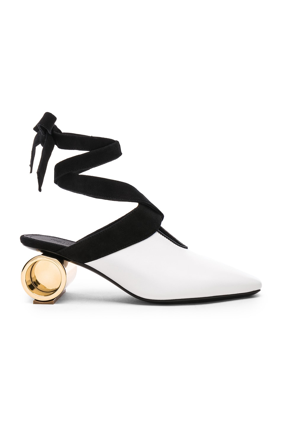 Image 1 of JW Anderson Cylinder Heel Leather Ballet Shoes in White
