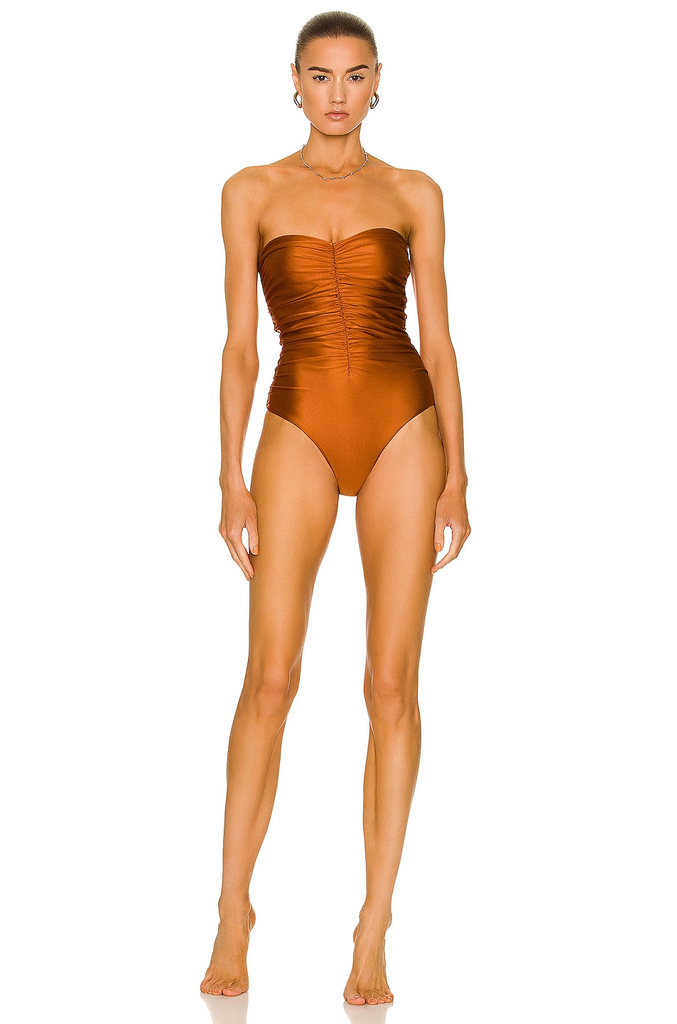 Image 1 of JADE SWIM Yara One Piece Swimsuit in Bronze Sheen