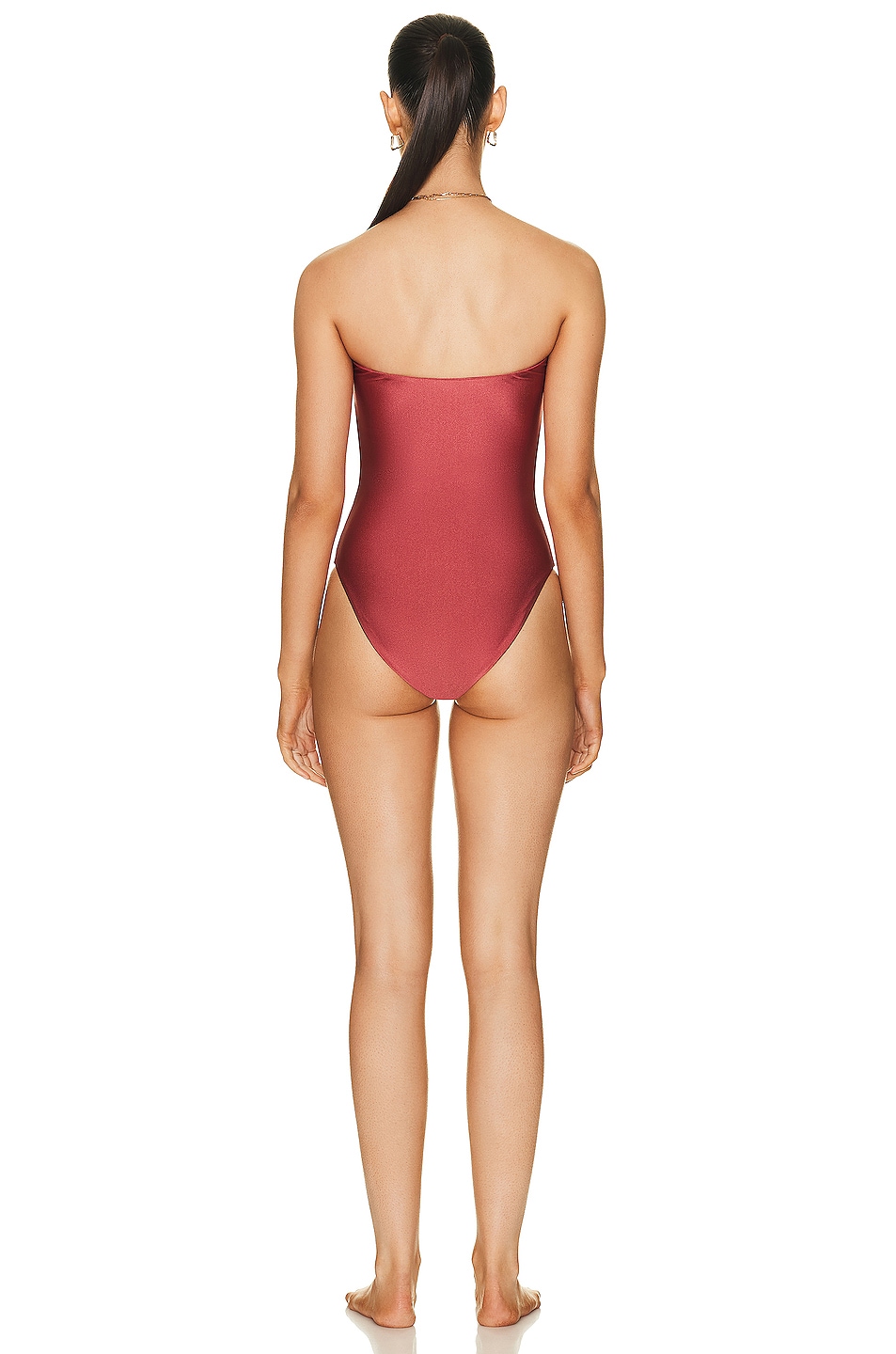 JADE SWIM Women's Light Blue Ruched Ring Alyda Bandeau One Piece Swimsuit