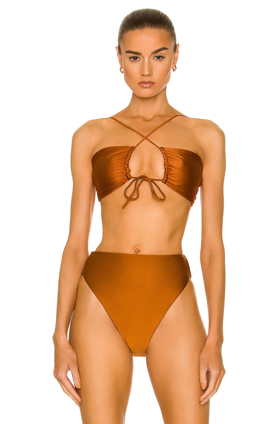 Image 1 of JADE SWIM Livi Bikini Top in Bronze Sheen