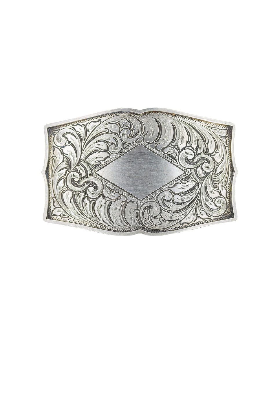 Scallop #1 Ames Belt Buckle in Metallic Silver