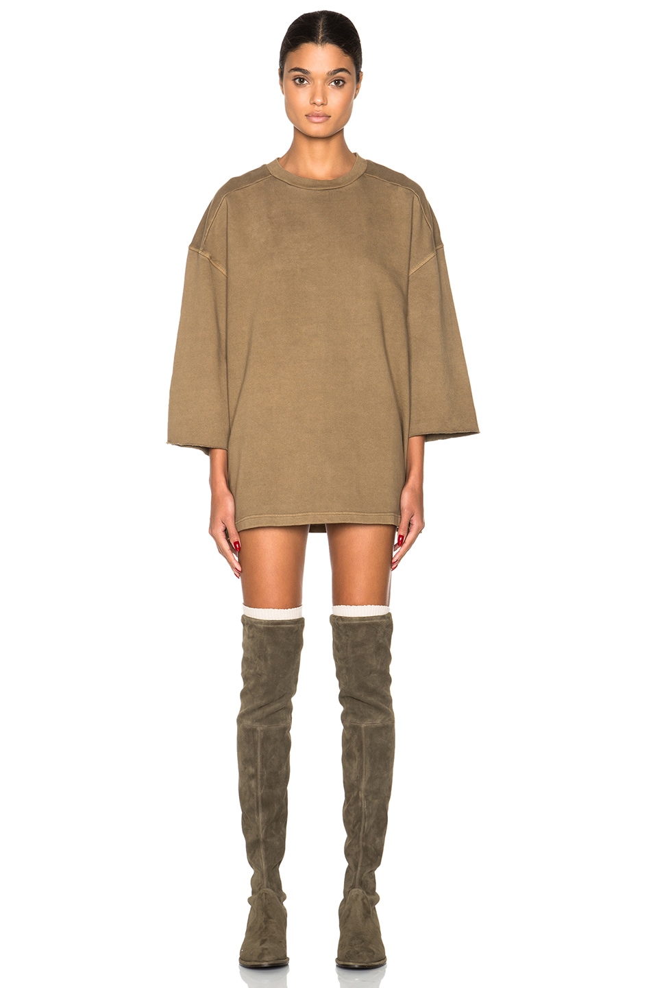Image 1 of Kanye West x Adidas Originals Short Sleeve Sweatshirt in Fossil
