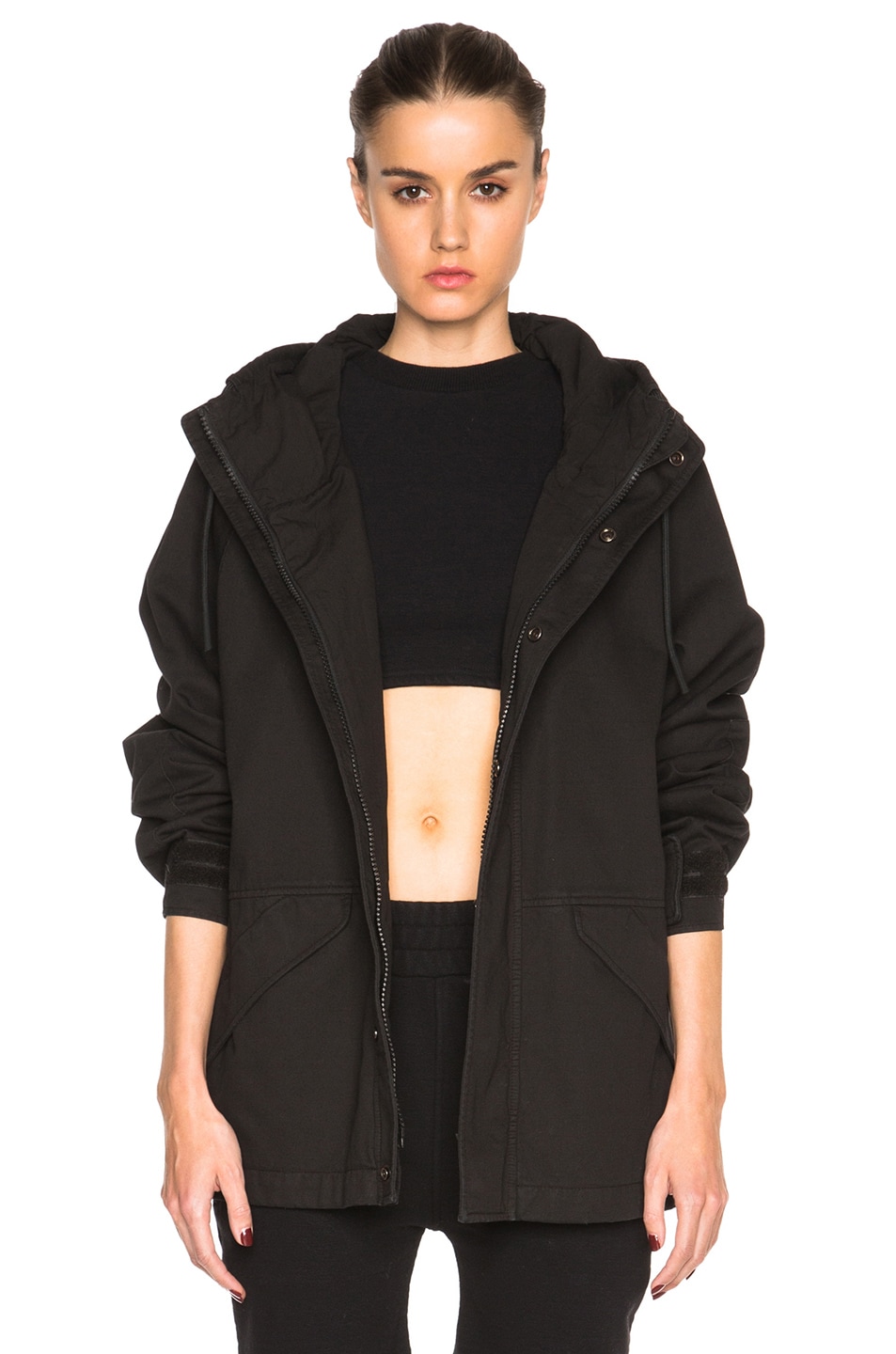 Image 1 of Kanye West x Adidas Originals Hooded Jacket in Black