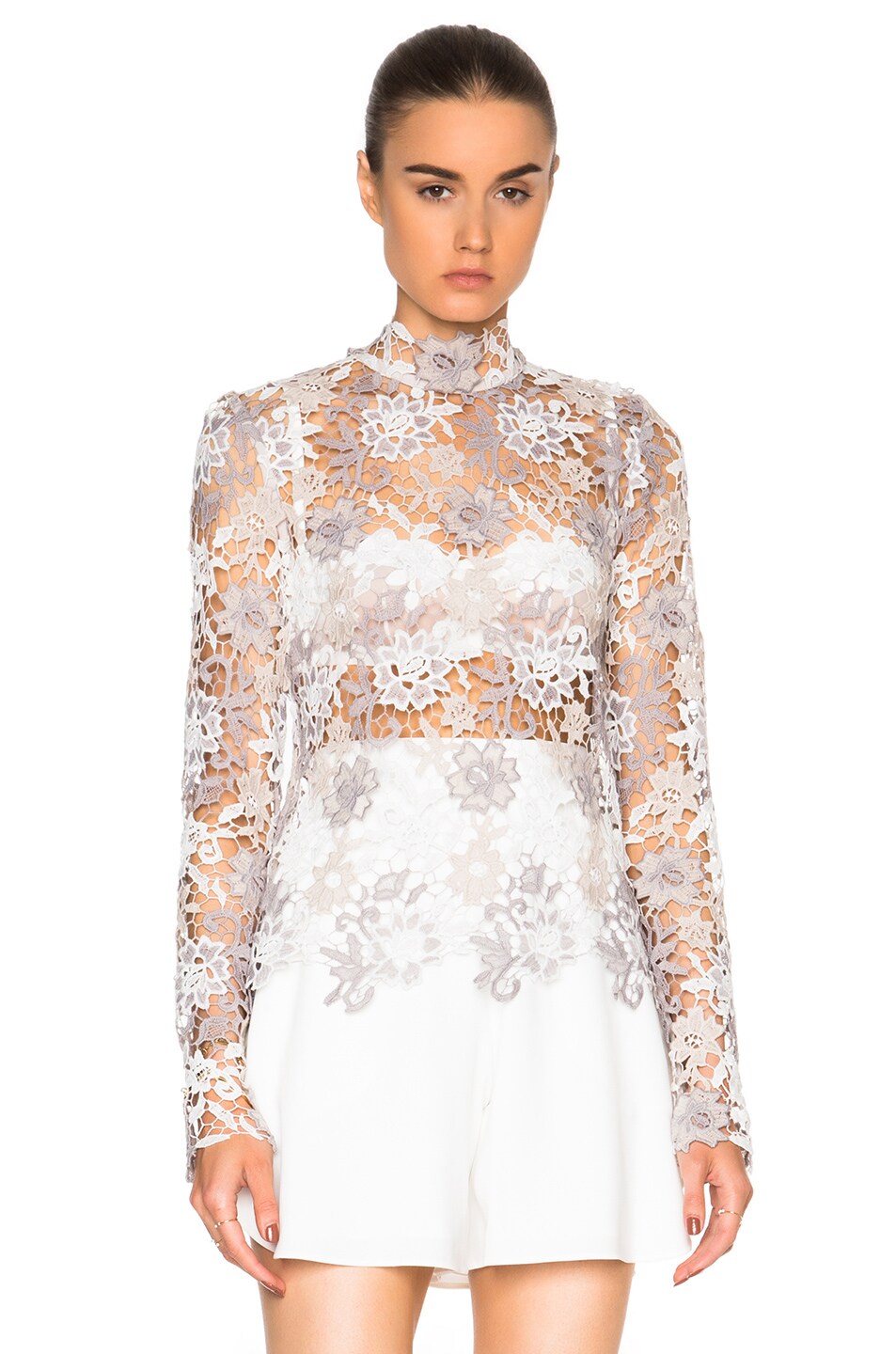 Image 1 of Kate Sylvester Paulette Top in Ivory Lace