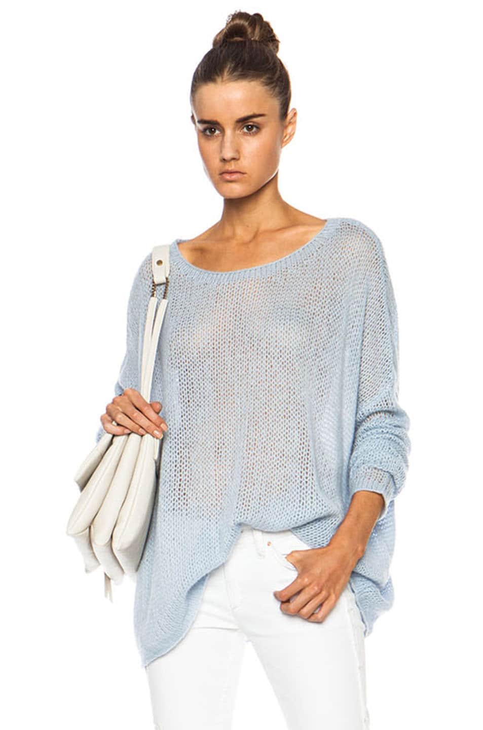 Image 1 of KAUFMANFRANCO Cashmere Gauze Pullover Sweater in Glacier