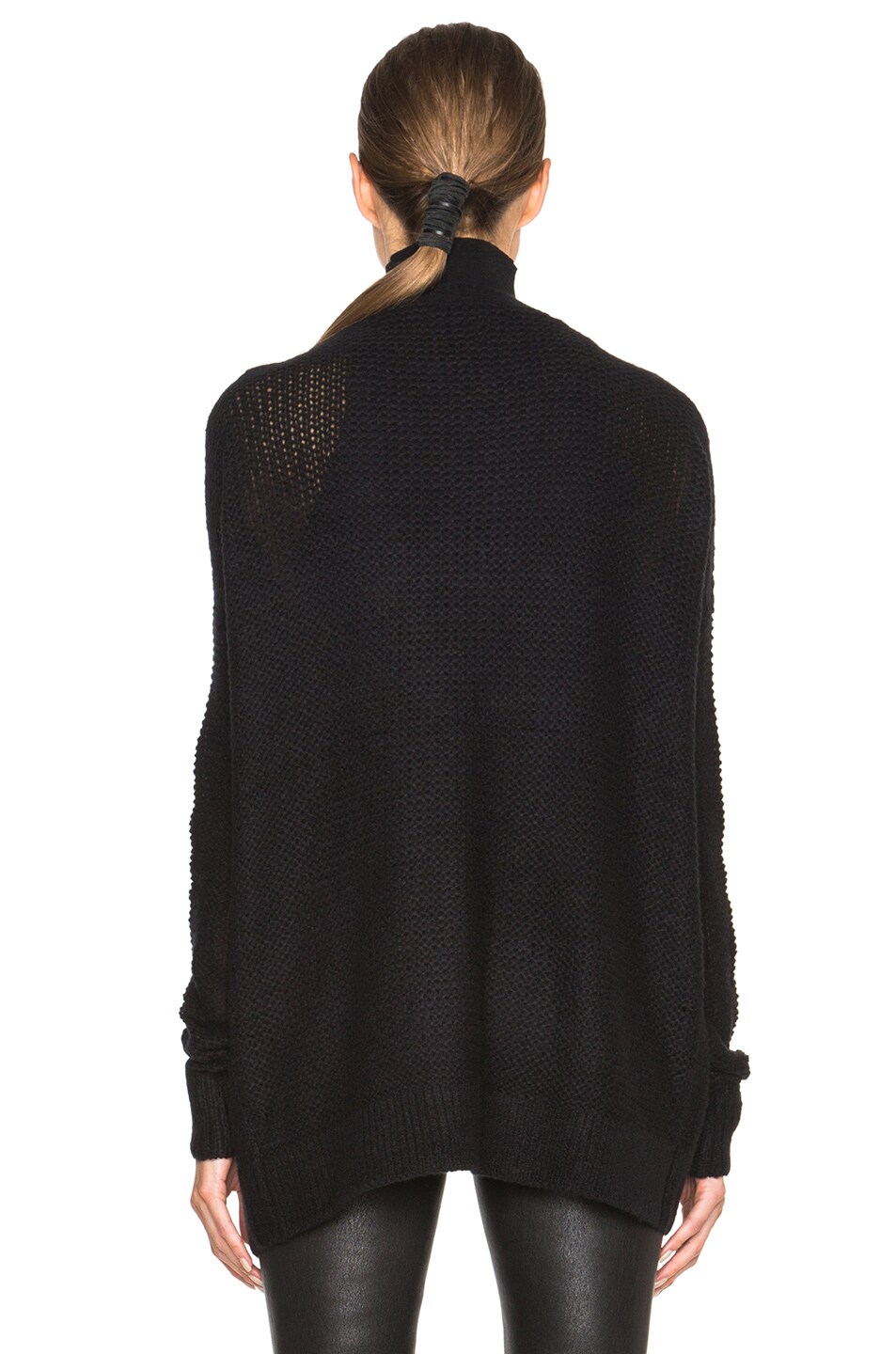 KAUFMANFRANCO Cashmere Gauze Knit Cardigan in Onyx FWRD