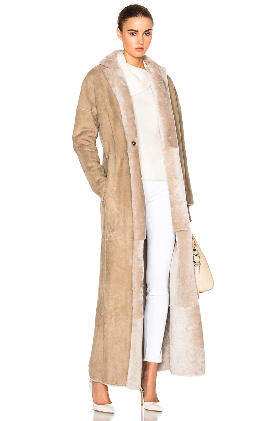 Image 1 of KAUFMANFRANCO Merino Shearling Coat in Rye & Light Rye