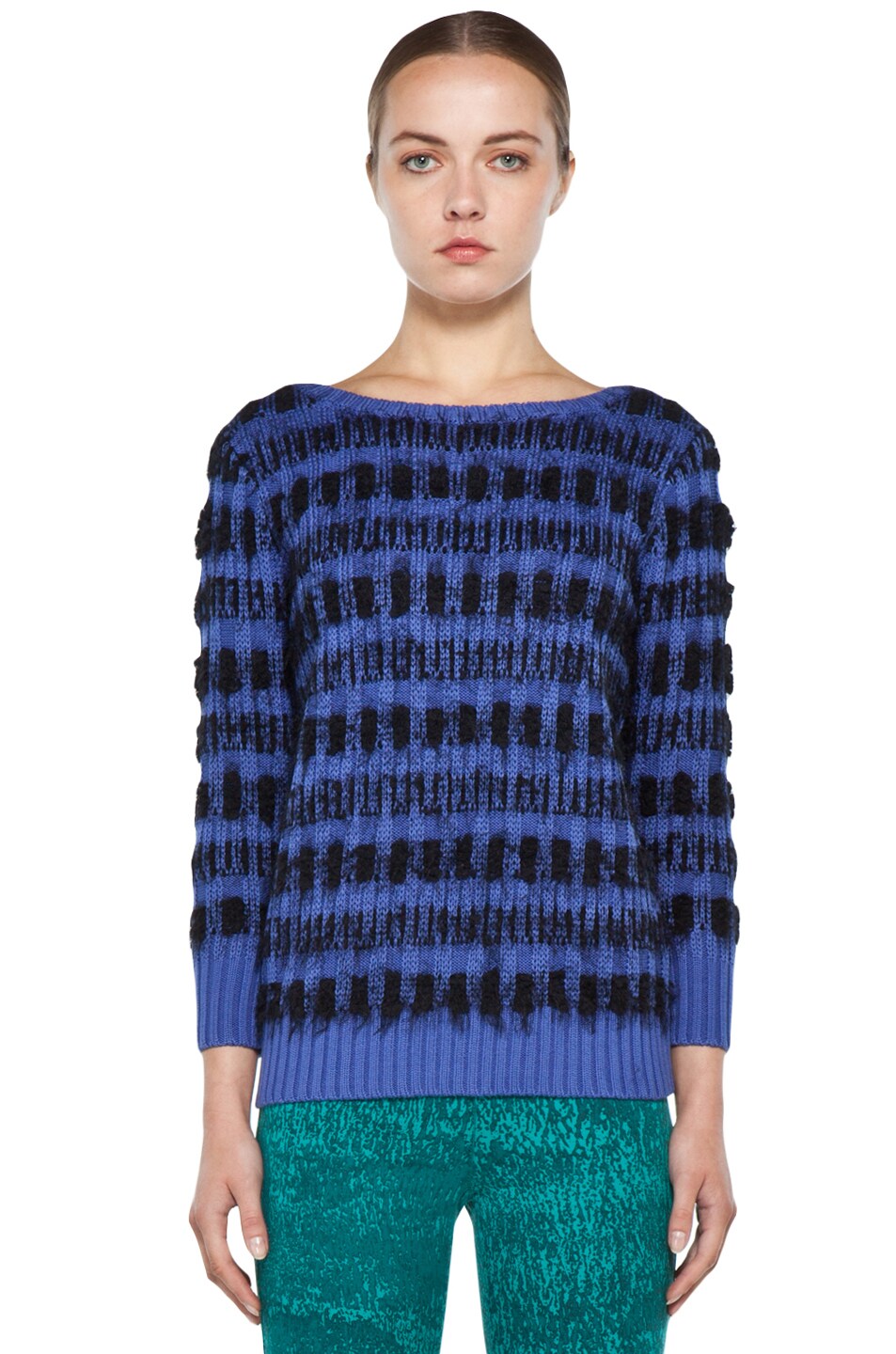 Image 1 of Kelly Wearstler Eyelash Echo Sweater in Sapphire