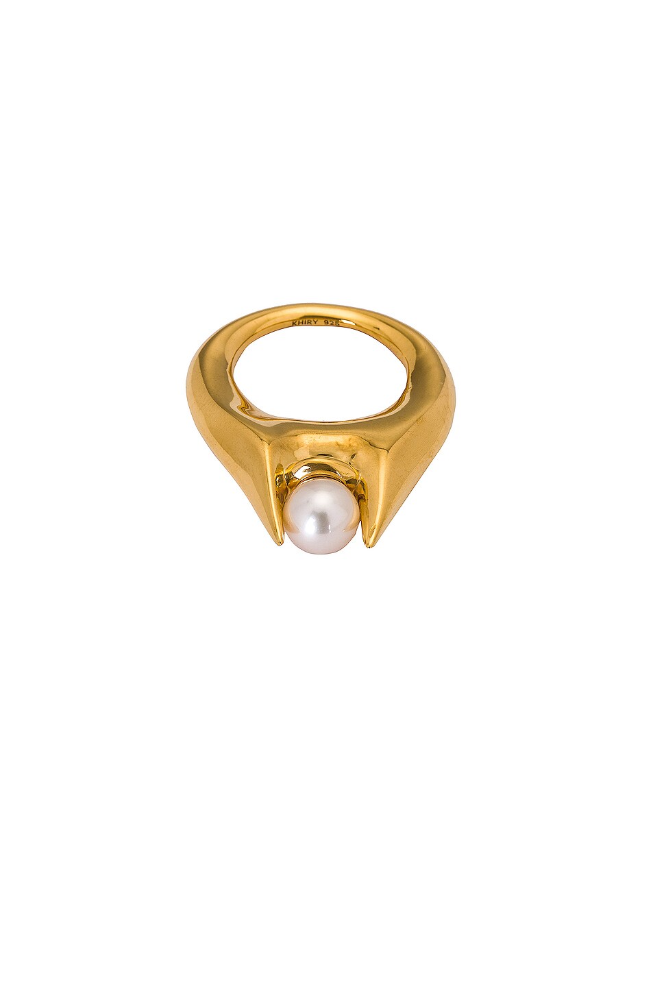 Image 1 of KHIRY Orb Pearl Protection Ring in Gold & Freshwater Pearl