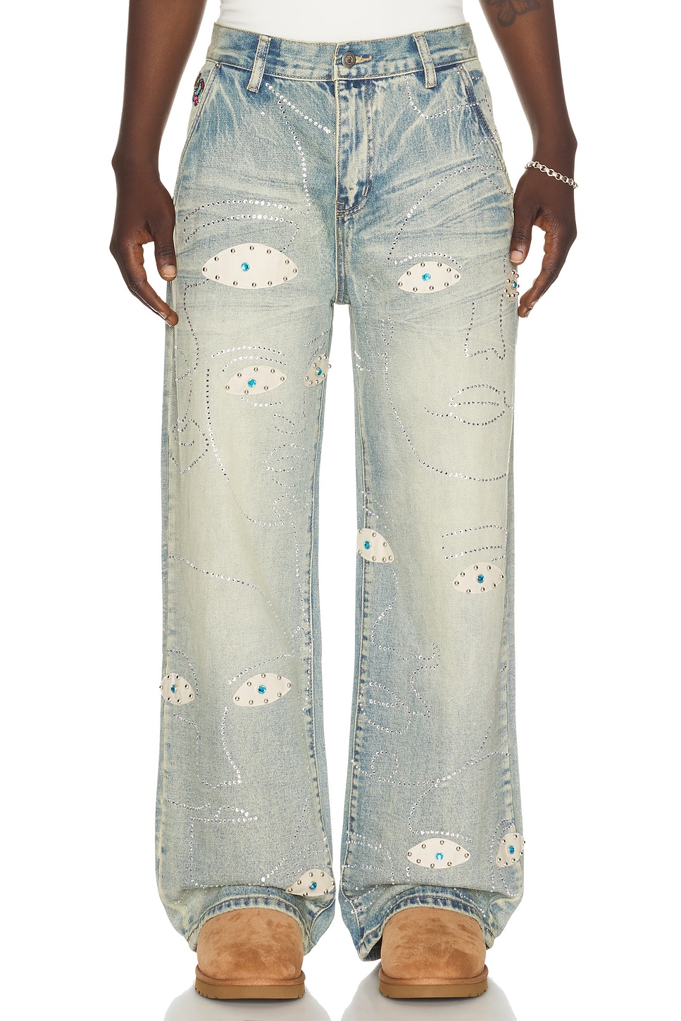 KidSuper Studded Face Jeans