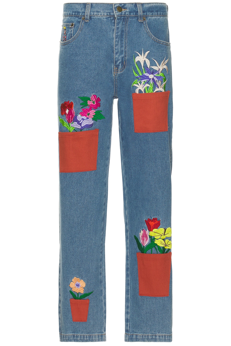 Image 1 of KidSuper Flower Pots Denim Jeans in Blue