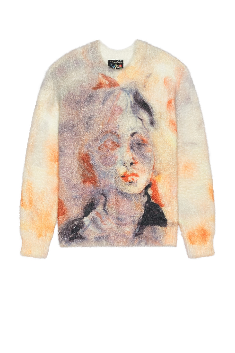 Image 1 of KidSuper Watercolor Face Mohair Sweater in Multi