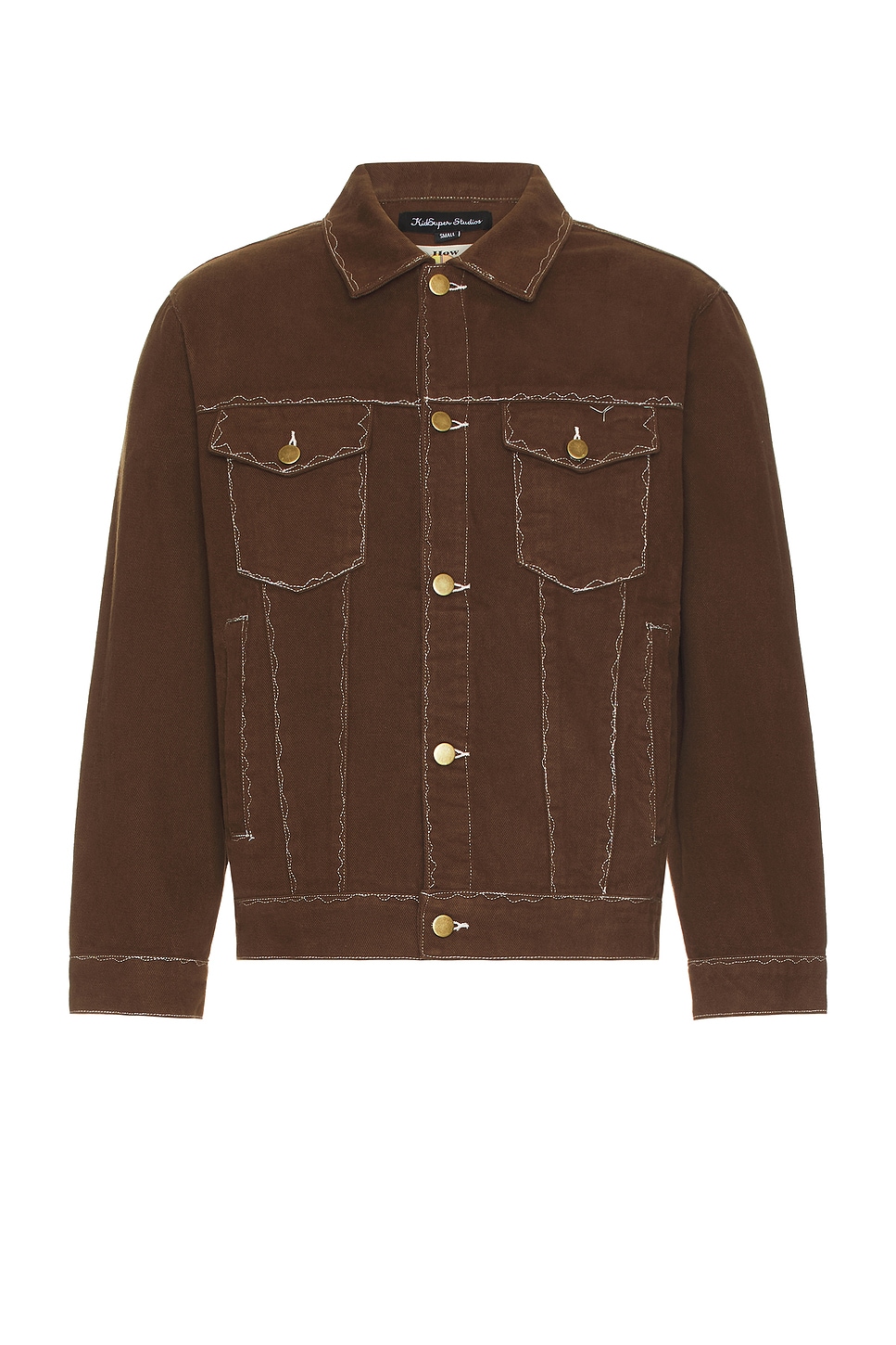 Image 1 of KidSuper Messy Stitched Work Jacket in Brown