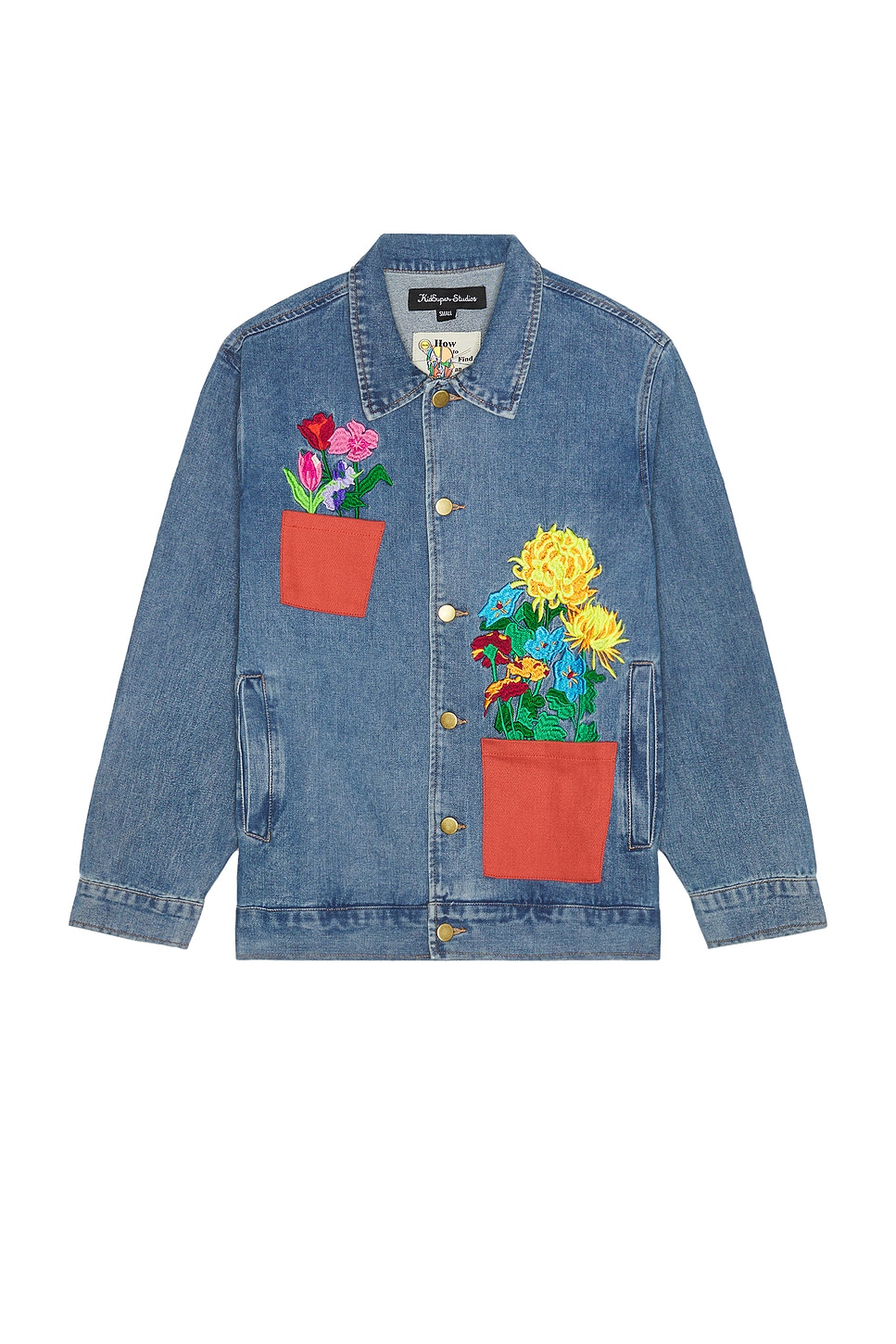 Image 1 of KidSuper Flower Pots Denim Jacket in Blue