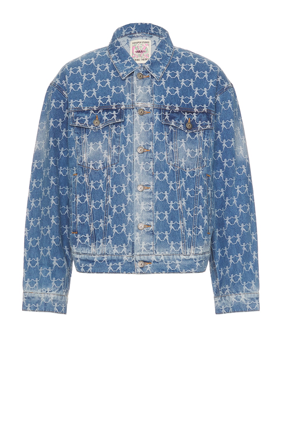 Jaquard Dancing Ladies Denim Jacket in Blue