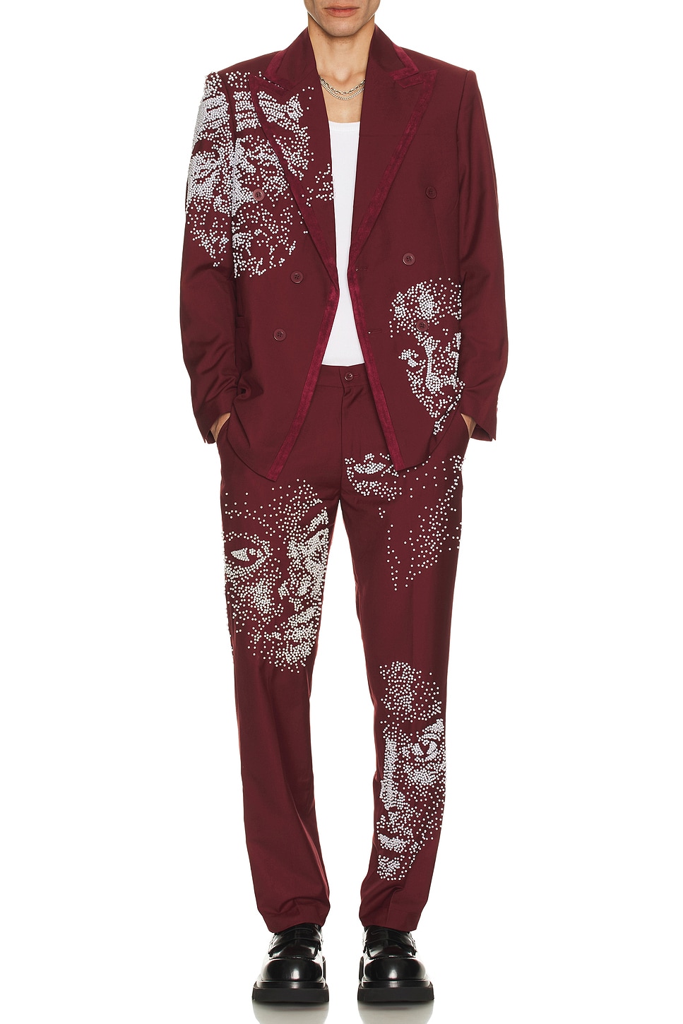 Image 1 of KidSuper Suit Top in Burgundy