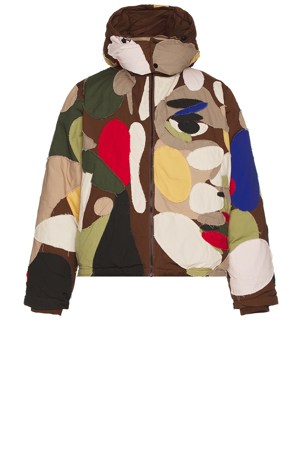 Image 1 of KidSuper Patchworked Face Down Puffer Jacket in Multi