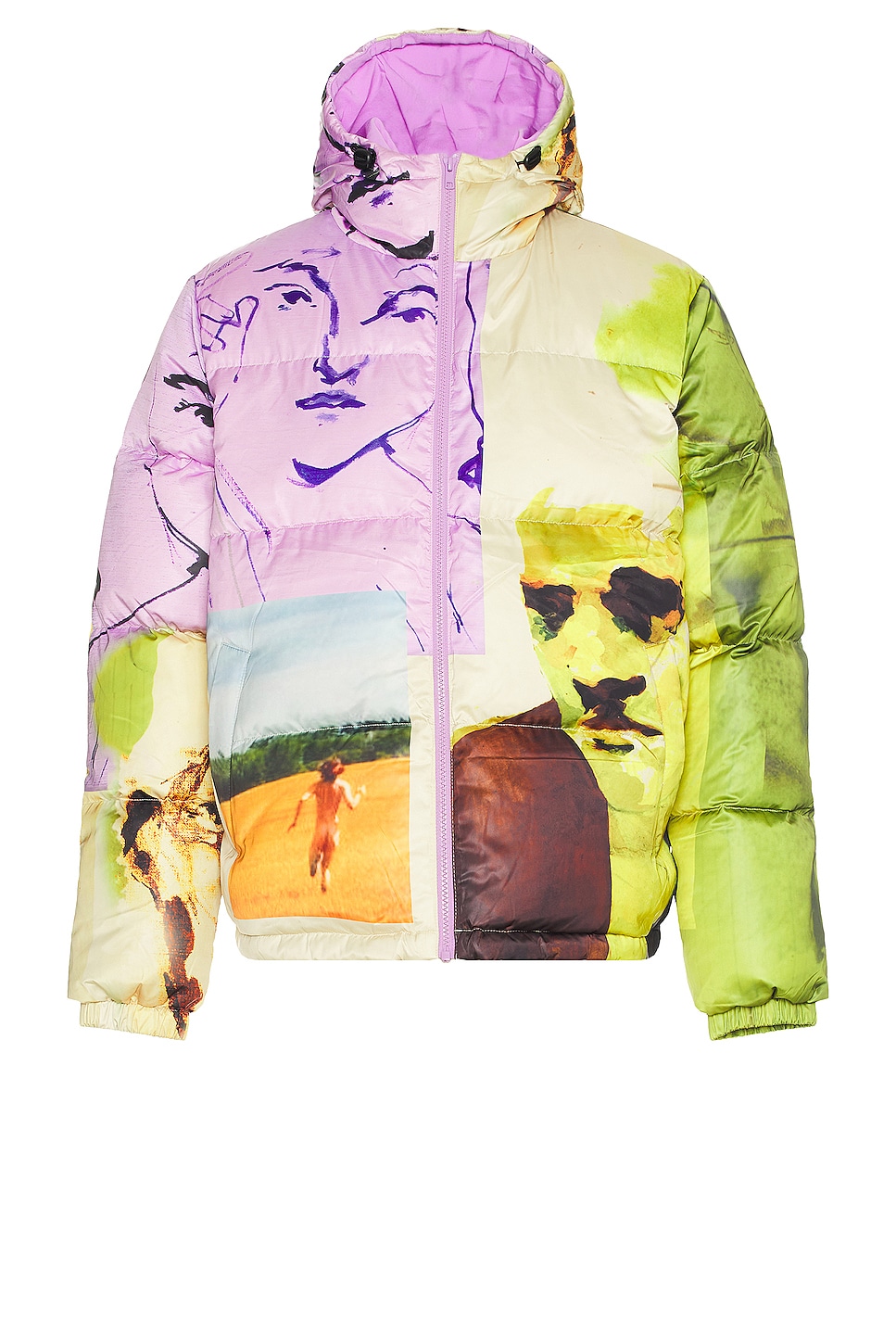 Image 1 of KidSuper Shiny Puffer Jacket in Multi