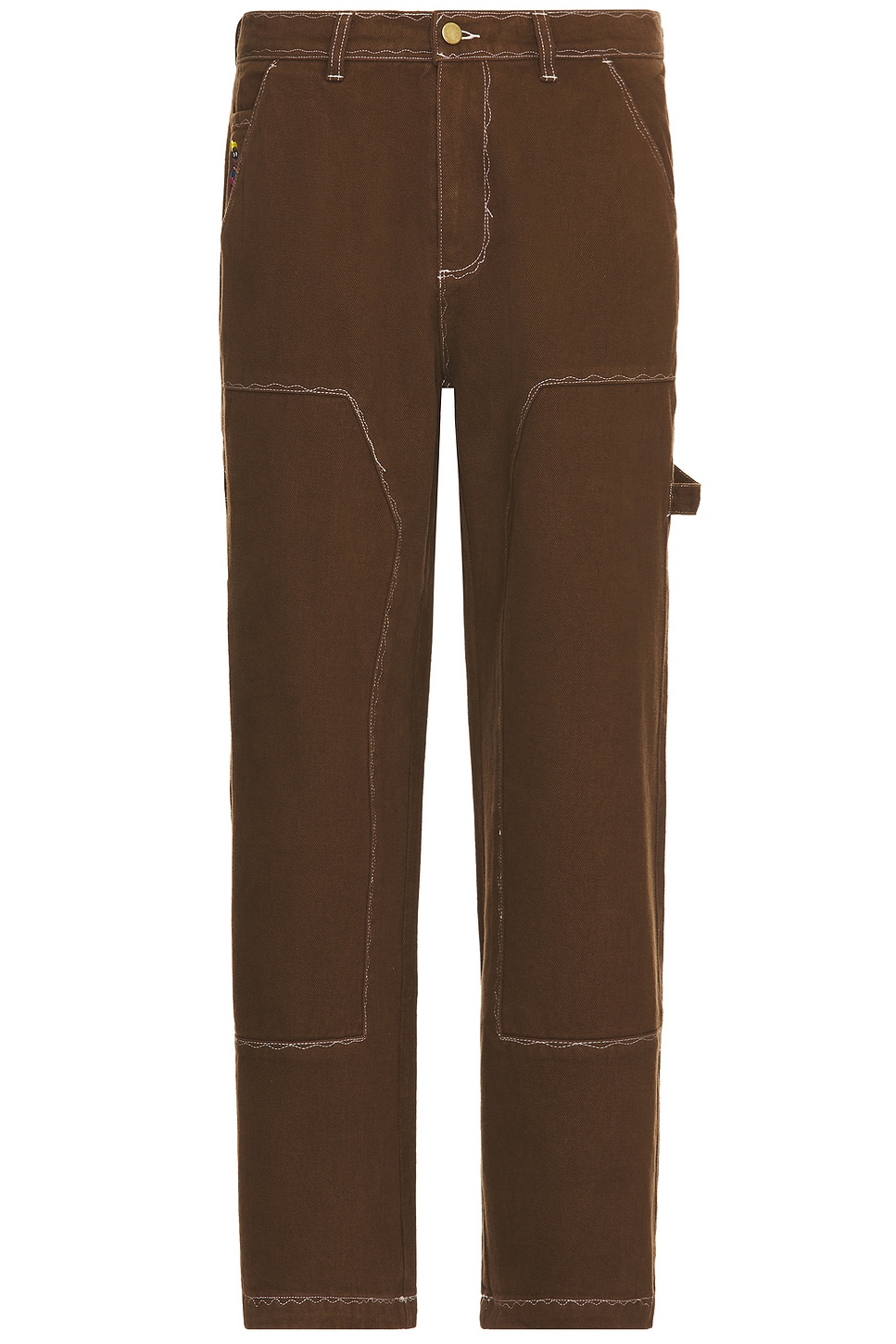 Image 1 of KidSuper Messy Stitched Work Pant in Brown