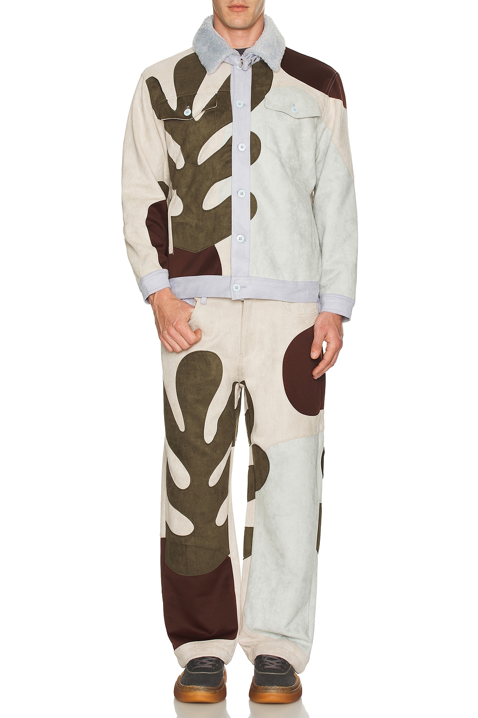 Image 1 of KidSuper Suede Patchwork Pants in Multi