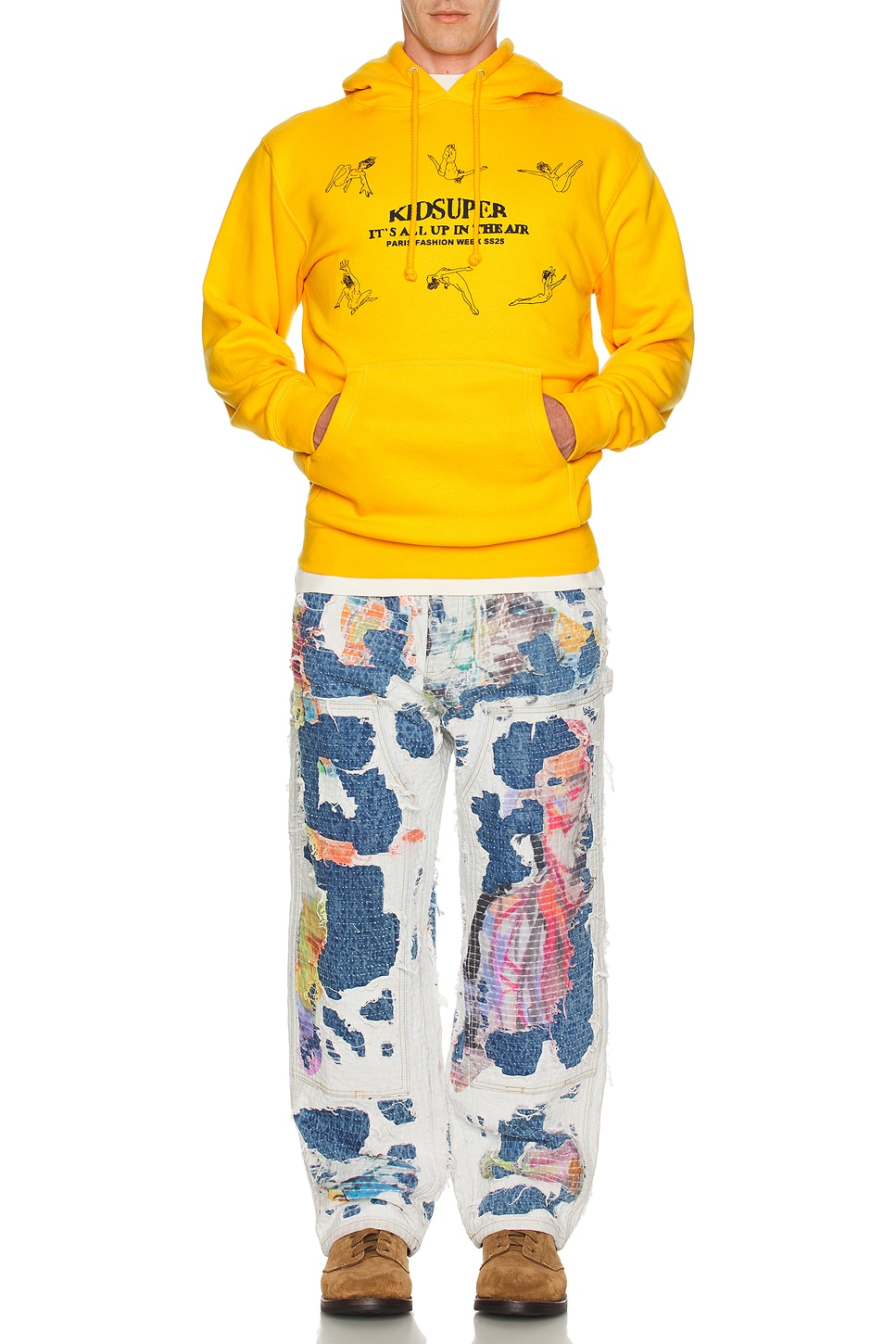 Image 1 of KidSuper Boro Stitched Double Knee Pants in Multi