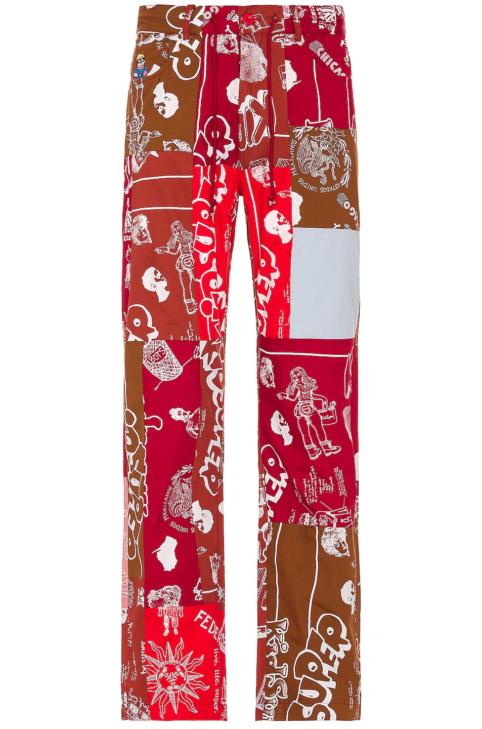 Image 1 of KidSuper Super Patchwork Trouser in Red